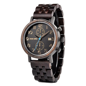 watches : Horloge Dames Beige - Herenhorloge in Hout en Staal Roestvrij Staal in Zwart van Pantino