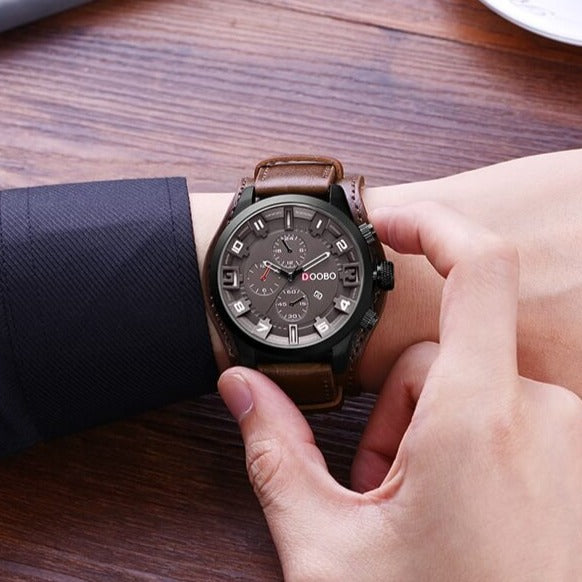 watches : Horloge Bruine Koffie - Luxe Navigator in van Pantino