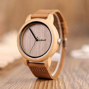 watches : Dames Houten Horloge Ebony & Bamboe - Elegant & Lichtgewicht in Maple van Pantino
