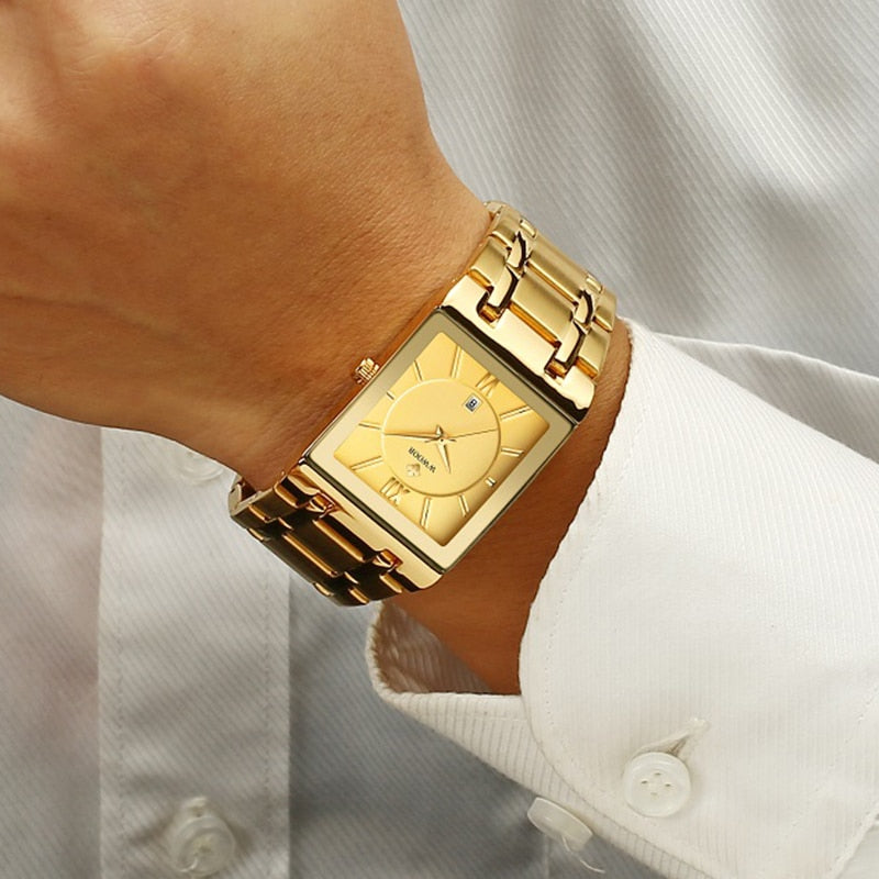 watches : Horloge Heren Volledig Goud - Luxe Quartz Polshorloge in van Pantino