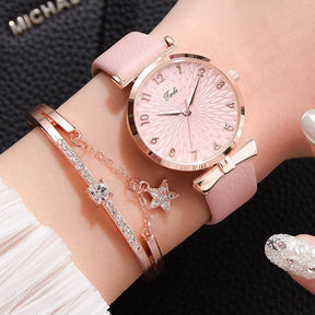 watches : Horloge met Magnetische Band Dames Goud in Roze - Leren band van Pantino