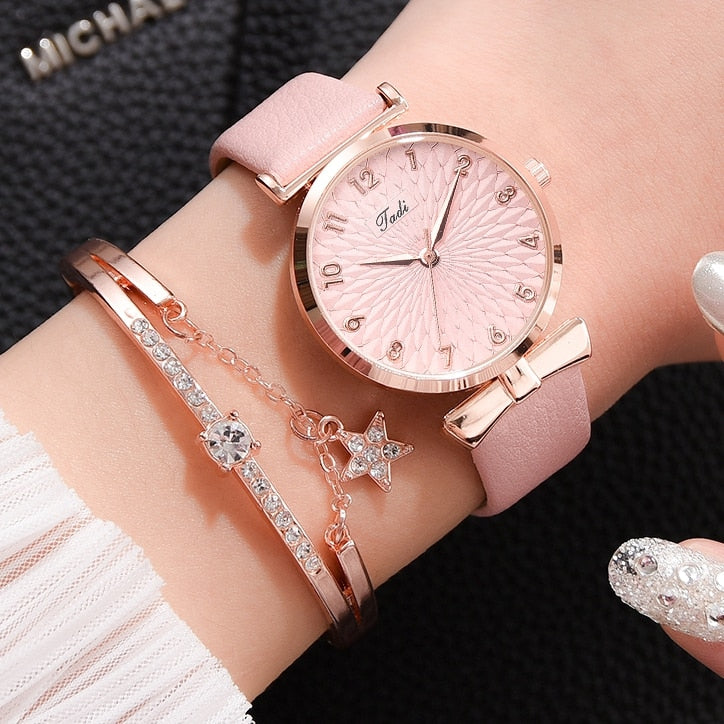 watches : Horloge met Magnetische Band Dames Goud in Roze - Leren band van Pantino