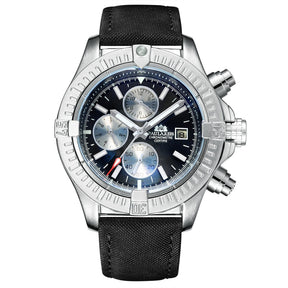 watches : Horloge Zwart - Automatisch Zelfopwindend in Zilver Zwarte Panda van Pantino