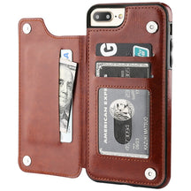 Phone Case : Portemonnee Zwart - IPhone Leren Hoesje in Bruin van Pantino
