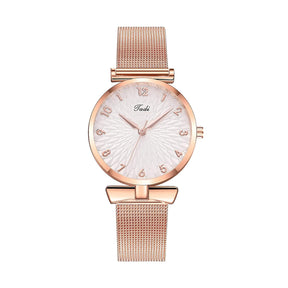 watches : Horloge met Magnetische Band Dames Goud in Roze - Magnetische band van Pantino