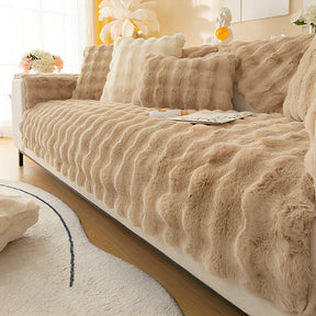 pets : Bankhoes CosyCover - Witte stretch 2-zits hoes met perfecte pasvorm en bescherming in Koffie van Pantino