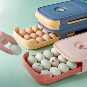 home & garden : Eier Organizer voor keuken, automatische rollende eierhouder in diepblauw kunststof in van Pantino