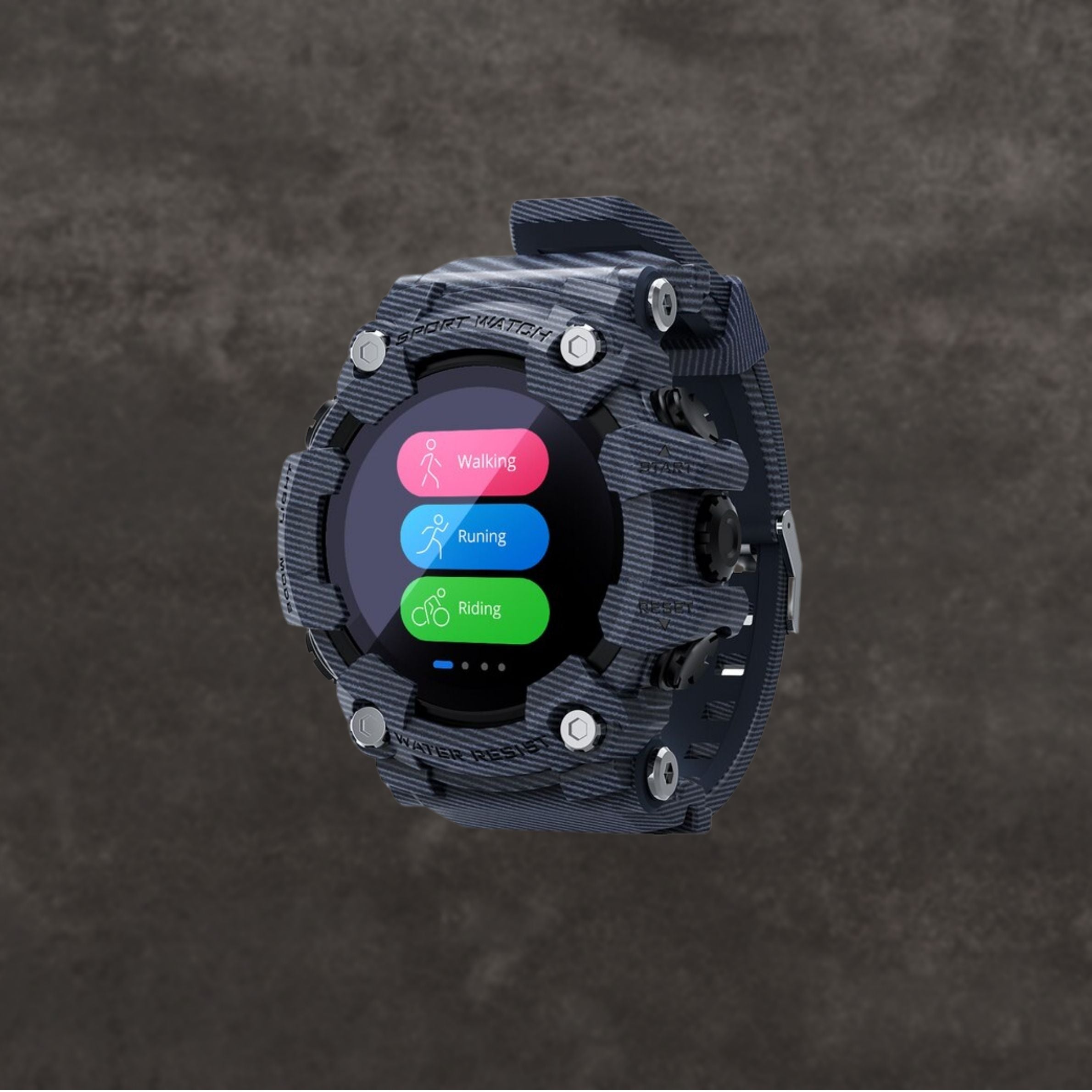 watches : Militair Smartwatch - Zwart in Blauw van Pantino