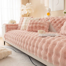 pets : Bankhoes CosyCover - Witte stretch 2-zits hoes met perfecte pasvorm en bescherming in Lichtroze van Pantino