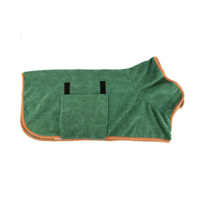 pets : FleeceFlow - Absorberende Hondenbadjas - Groen in van Pantino