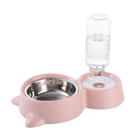 pets : Smul en Slok Set - Hydrateer en Voed Jouw Huisdier Eenvoudig - Grijs in Roze van Pantino