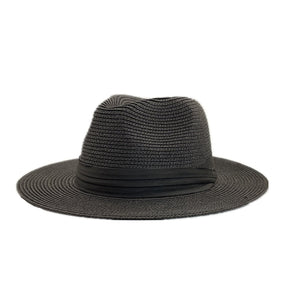 Panama Hat : Hoed Dames Marine Blauw - Panama Strohoed in Zwart van Pantino