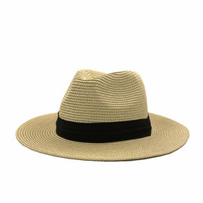 Panama Hat : Hoed Dames Marine Blauw - Panama Strohoed in Beige van Pantino