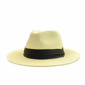Panama Hat : Hoed Dames Marine Blauw - Panama Strohoed in Melk Wit van Pantino