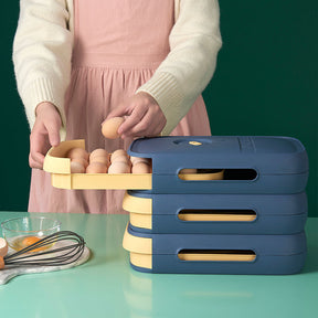 home & garden : Eier Organizer voor keuken, automatische rollende eierhouder in diepblauw kunststof in van Pantino