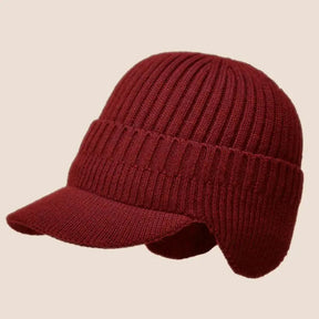 Beanie : Beanie Heren Marineblauw - BeanieCaps - Warme Gebreide Muts voor Buitenshuis in Rode wijn van Pantino