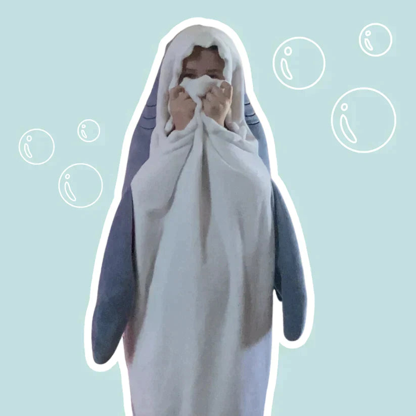 Wearable Blanket : Hoodie Kinderen - SnugShark - Gezellige met Haaien Deken in van Pantino