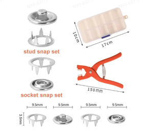 Sewing Tool Set : Metalen Drukknopen Set 100 stuks – Naaimachine Klemtangen & Stitch Gereedschap voor Kleding in van Pantino