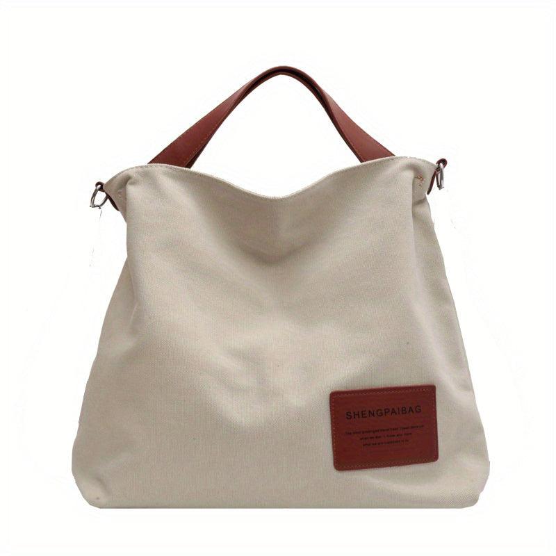 bags : Schoudertas Crèmewit - AdeleBag - Eenvoudige Canvas in Crèmewit van Pantino