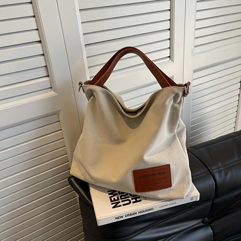 bags : Schoudertas Crèmewit - AdeleBag - Eenvoudige Canvas in van Pantino
