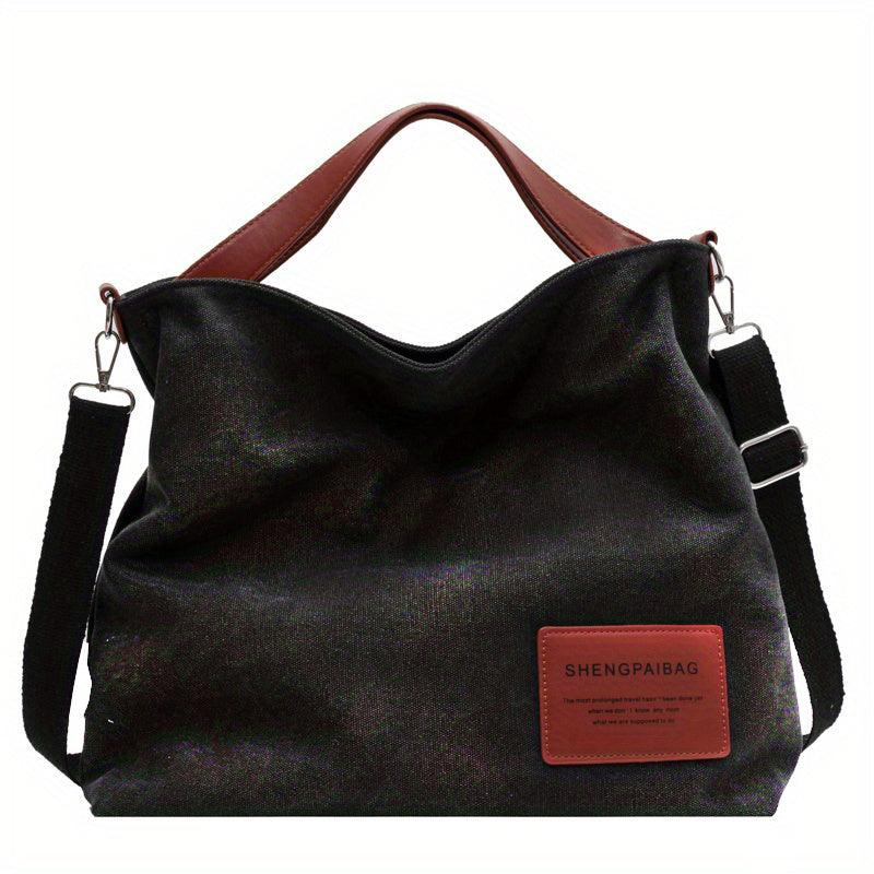 bags : Schoudertas Crèmewit - AdeleBag - Eenvoudige Canvas in Zwart van Pantino