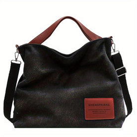 shoulder bag : Schoudertas Crèmewit - AdeleBag - Eenvoudige Canvas in Zwart van Pantinoshop