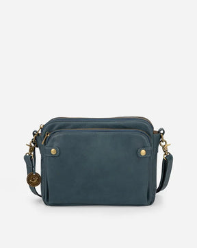 bags : Schoudertas Bruin - AgentBag - Leren Crossbody Schoudertassen in Blauw van Pantino