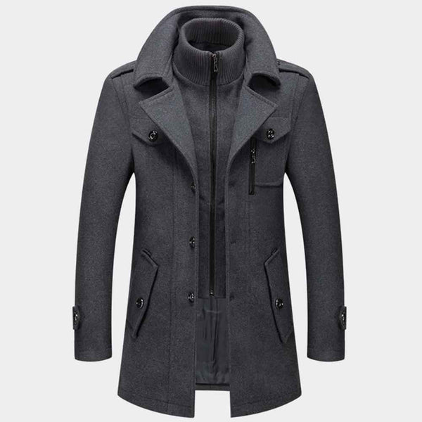 men's fashion : Benjamin- Lange winterjas Heren in Grijs van Pantino