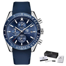 watches : Men's Waterproof Quartz Watch - Staal Zilver Blauw in Zilverblauw B van Pantino