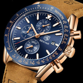 watches : Men's Waterproof Quartz Watch - Staal Zilver Blauw in van Pantino