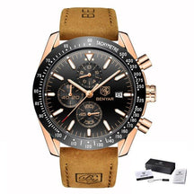 watches : Men's Waterproof Quartz Watch - Staal Zilver Blauw in L Bruin Goud Zwart B van Pantino