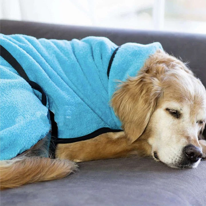 pets : FleeceFlow - Absorberende Hondenbadjas - Groen in van Pantino