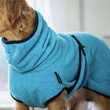 pets : FleeceFlow - Absorberende Hondenbadjas - Groen in Blauw van Pantino