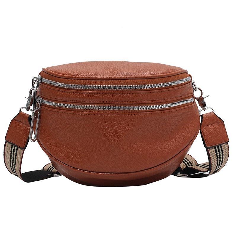 bags : Schoudertas Dames Zwart - BumBag - Modieuze voor in Donkerbruin van Pantino