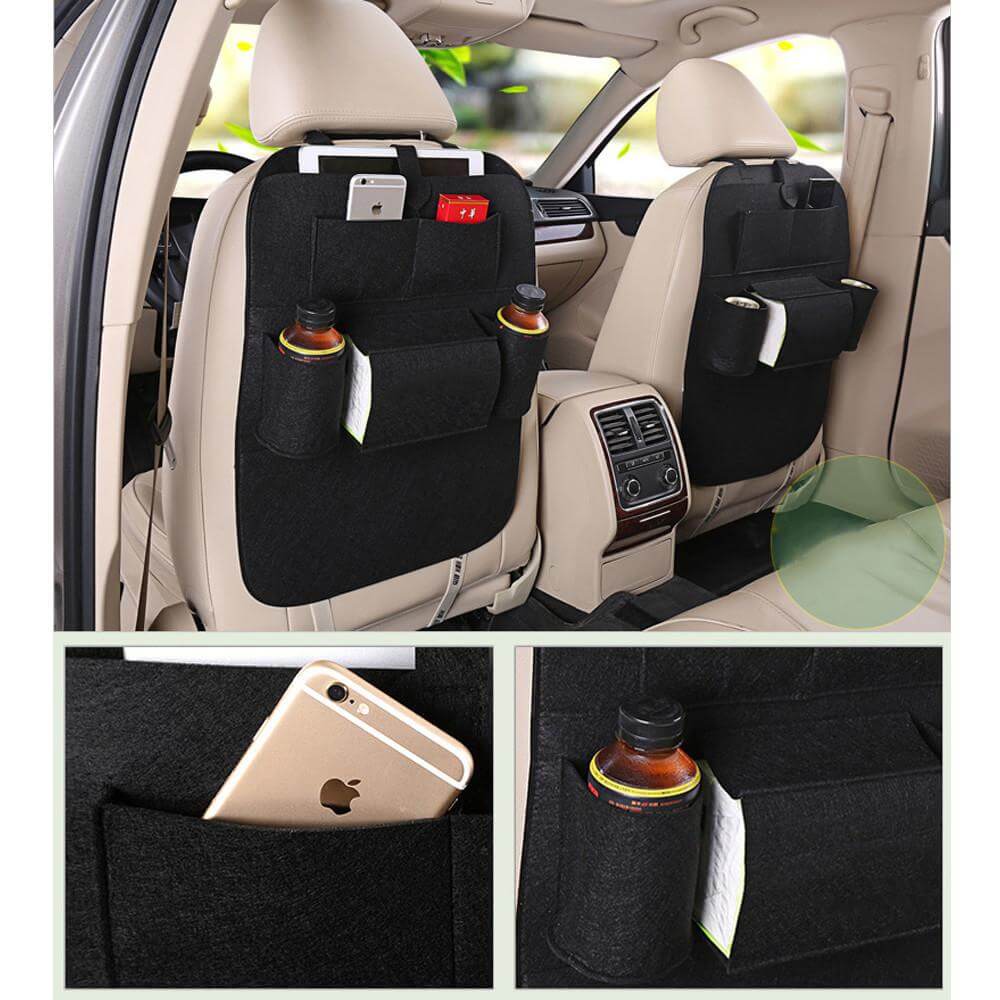 Car Seat Organizer : Auto Achterbank Opbergzak Organisator - Donker Grijs in Zwart van Pantino