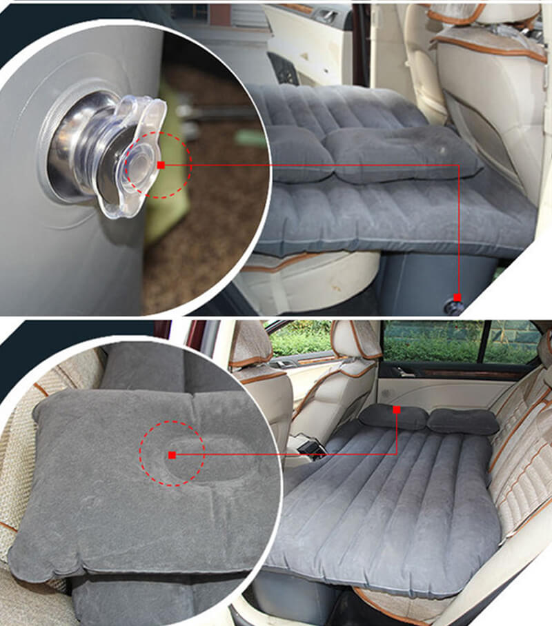outdoor equipment : Opblaasbare Auto Achterbank Matras - Zwart in van Pantino