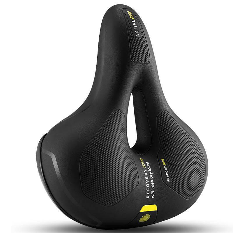 outdoor equipment : Fietszadel Comfy Seat - Zwart/Rood Gel Zadeldek - Ademend & Krachtig Comfortabel Fietszadel in Zwart geel van Pantino