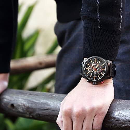 watches : Horloge Heren Zwart - Curren Chronograaf Polshorloge voor in van Pantino