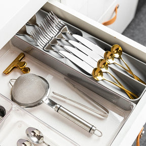 home & garden : CutleryOrganizer - Compacte Keukenbestek Organiser - Grijs in van Pantino