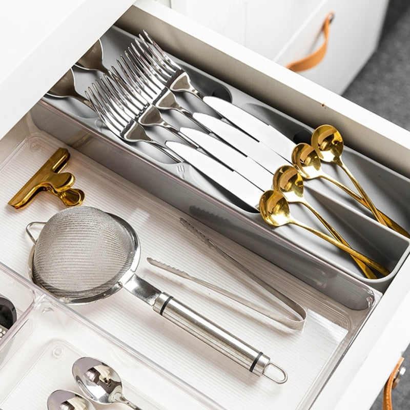home & garden : CutleryOrganizer - Compacte Keukenbestek Organiser - Grijs in van Pantino