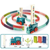 other : Domino Trein Automatische Stenenlegger - Blauw in Blauw Trein + 60 stenen van Pantino