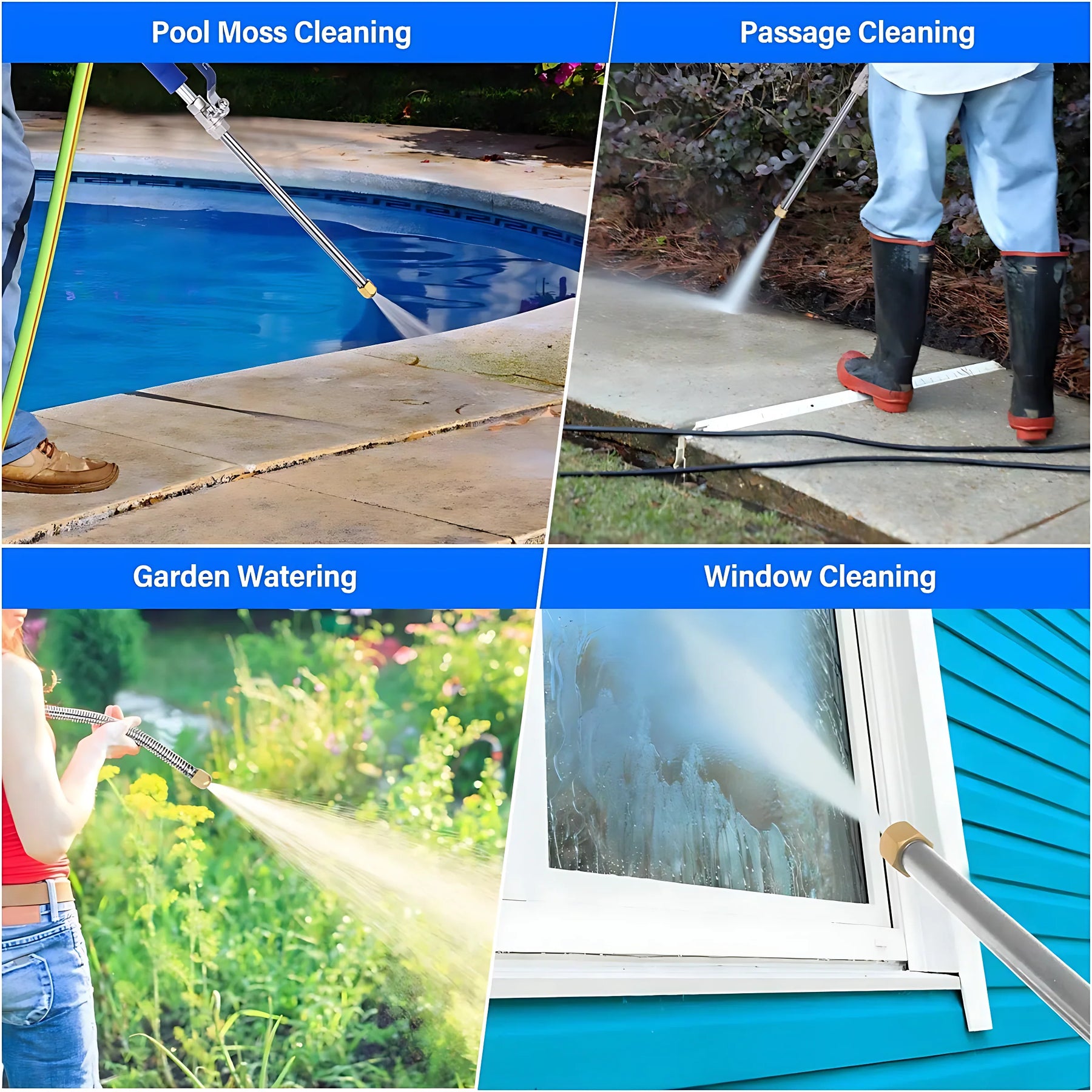 outdoor equipment : EasyWash - Hogedrukspuitstuk voor Tuinslang - Blauw in van Pantino