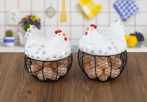 home & garden : Keramisch Eier Bewaarmandje - Wit in van Pantino