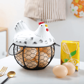 home & garden : Keramisch Eier Bewaarmandje - Wit in van Pantino