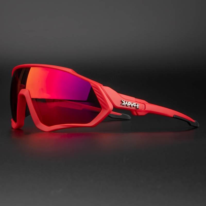 Cycling Glasses : Fietsbril Unisex Wit - Eyeglasses - Voor Racefietsen in Rood van Pantino
