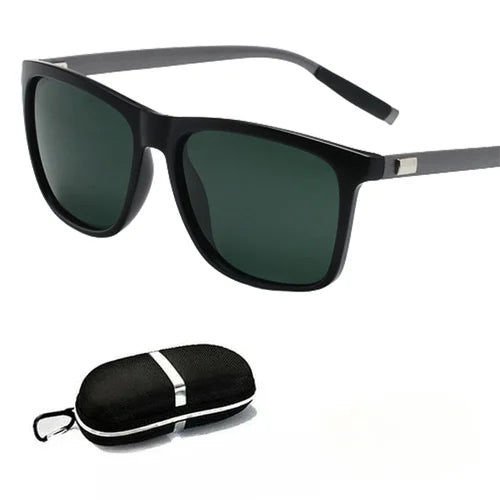 Sunglasses : Gepolariseerde Zonnebrillen voor Mannen - Zwart-Zwart in Zwart-Groen van Pantino