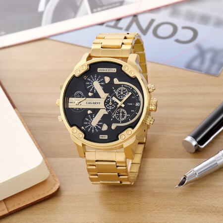 watches : Horloge Heren Zilver-Zwart - Relogio Quartz Herenhorloge in van Pantino