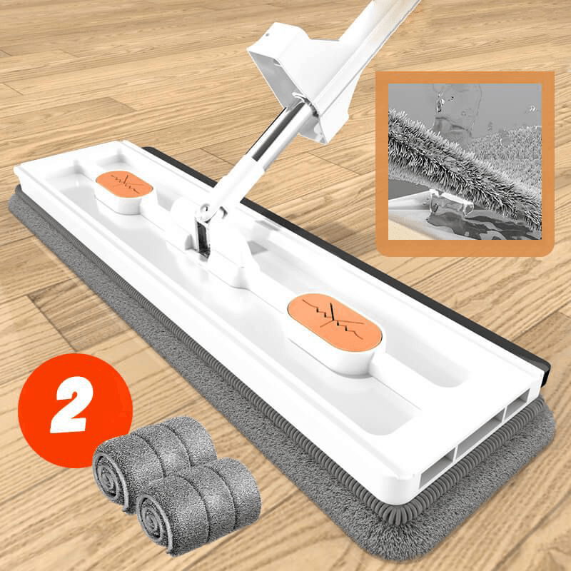 home & garden : FlatMop - 360° Roterende Mop - Blauw in Wit van Pantino