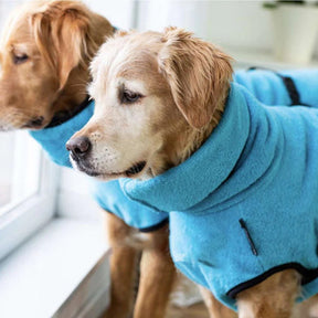 pets : FleeceFlow - Absorberende Hondenbadjas - Groen in van Pantino