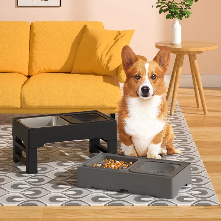 pets : FlexiFeeder - In Hoogte Verstelbaar Rvs - Grijs in van Pantino
